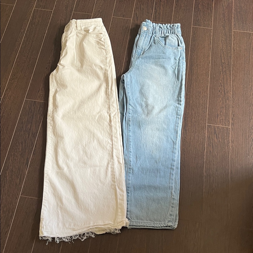Jessica Simpson White and Blue Denim Pants